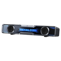 漫步者花再Halo SoundBar 桌面音响音箱 家用桌面台式电脑游戏音响长条有线音箱 蓝牙5.4 RGB炫酷灯效 破界黑