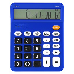 飞兹(fizz) 真人语音播报 12位大屏幕桌面计算器 办公文具用品 深蓝色 FZ66801
