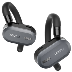 TOZO Open开放式蓝牙耳机不入耳挂耳式跑步运动专用无线耳机通话降噪双轴调节IPX6防水42小时超长续航 黑色