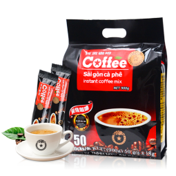 西贡越南进口三合一速溶咖啡炭烧味900g(18gx50条)冲调饮品