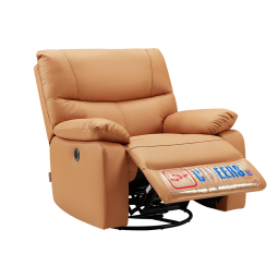 芝华仕（CHEERS）头等舱科技布艺功能单人沙发懒人休闲椅芝华士9780电动躺摇转黄