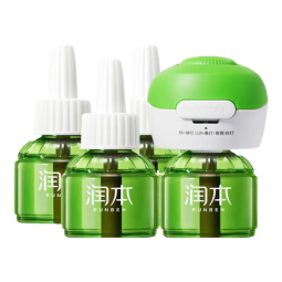 润本（RUNBEN）蚊香液电蚊香驱蚊液120晚45ml×4瓶+1器防蚊无香母婴可用三档定时