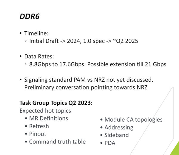 DDR6内存标准筹备中 今年内完成初步草稿 最高速率21Gbps