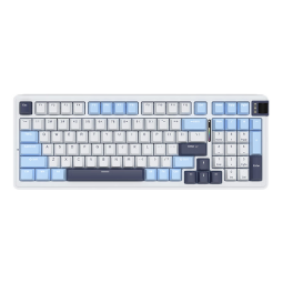 珂芝（KZZI）K98机械游戏办公键盘 三模连接支持有线无线蓝牙RGB灯光全键热插拔 柯芝铍铜结构自带旋钮调节 【彩虹轴】K98极地雪-游戏