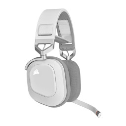 美商海盗船 (USCORSAIR) HS80 RGB 无线版 白色 游戏耳机 无线/USB连接 杜比音效 麦克风 多平台支持 线控