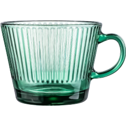 乐唯诗（NERVISHI） 乐唯诗 墨绿早餐玻璃杯原色玻璃带把高颜值大容量水杯 墨绿早餐杯【400ml*1】