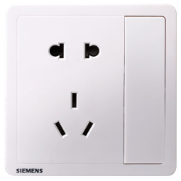 西门子（SIEMENS）致典系列雅白 开关插座面板电源墙壁插座 家用墙壁暗装86型 五孔带开关（单控）