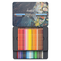 马可（MARCO）专业48色水溶彩色铅笔/手绘彩铅 绘画套装致敬绘画大师经典铁盒装礼盒送礼礼物Tribute大师系列 332006C