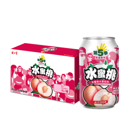 健力宝白桃水蜜桃汁网红水果饮料310ml*24罐整箱好喝0脂果味饮品