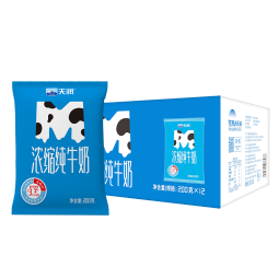 天润浓缩早餐奶M枕纯牛奶200g*12袋