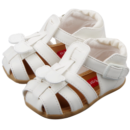 卡特兔儿童凉鞋宝宝学步鞋夏季机能鞋软底男童幼儿包头婴儿鞋罗马洞洞鞋 白色（有吊坠） 22码 内长13.5cm 脚长12.5-13.0