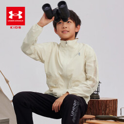 安德玛（Under Armour） 男女童宽松户外运动服大童外套翻领上衣242122350 杏黄 160cm 