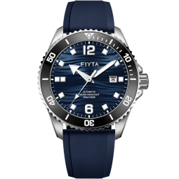 飞亚达（FIYTA）远洋系列机械男表陶瓷圈潜水风格运动夜光男士手表生日礼物送男友 【升级款】碧海蓝硅胶表带款