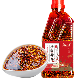 云山半油泼辣子油420ml 凉拌菜调味料口水鸡火锅调料下饭辣椒酱