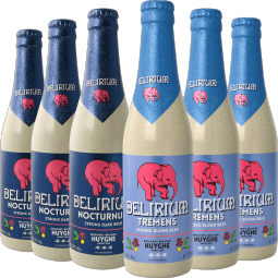 粉象（Delirium）深粉*3/浅粉*3啤酒 精酿 啤酒 330ml*6瓶  比利时进口 秋日出游