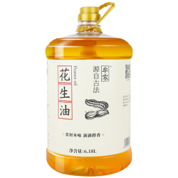 牟农 食用油  古法炒香花生油6.18L 物理压榨 压榨一级 烟台恒邦出品