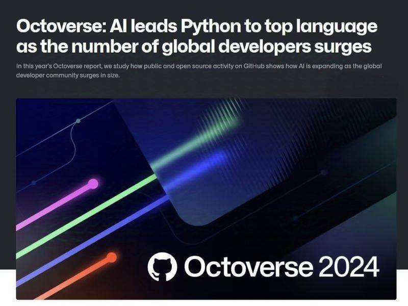 Python成GitHub最受欢迎编程语言 受AI开发需求推动