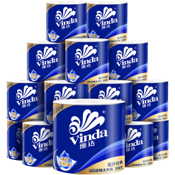 维达（Vinda） 卷纸蓝色经典4层200克10卷 家用有芯卷筒纸巾厕纸手纸卫生纸