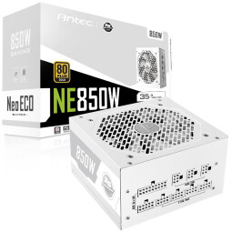 安钛克 Antec NE850 纯白色金牌全模组/台式机电脑主机机箱电源850W（双8pin/全日系电解电容）