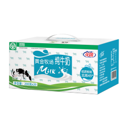 花园 新疆原生全脂灭菌乳  黄金牧场纯牛奶200g*20瓶整箱家庭装