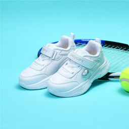 SNOOPY史努比童鞋学生小白鞋男童鞋秋季新款儿童旋转扣运动鞋女童跑步鞋 白色 26码 内长约161mm