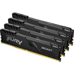 金士顿（Kingston）FURY 64GB(16G×4)套装 DDR4 3600 台式机内存条 Beast野兽系列 骇客神条