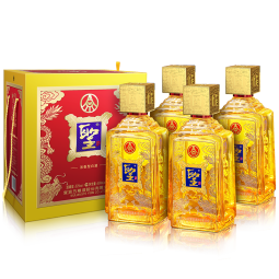 五粮液股份出品 圣酒琥珀金 浓香型白酒 52度500ml*4瓶礼盒川酒新年送礼