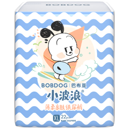 巴布豆（BOBDOG）小波浪婴儿纸尿裤XL22片(12-17KG)加大码尿不湿  柔软透气不闷热