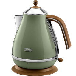 德龙（Delonghi）电热水壶1.7L大容量烧水壶家用复古系列 防干烧自动断电 304不锈钢 KBOV2001.GR 橄榄绿 现货