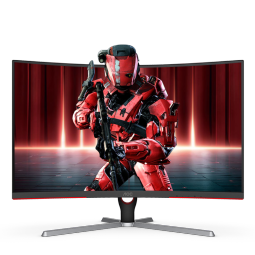 AOC 31.5英寸 1000R 2K高清 165Hz HDR10 1ms响应 广色域 低蓝光不闪 曲面游戏电竞显示器 CQ32G3SE