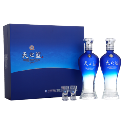 洋河 蓝色经典 天之蓝 52度 480ml*2瓶 礼盒装 绵柔浓香型白酒