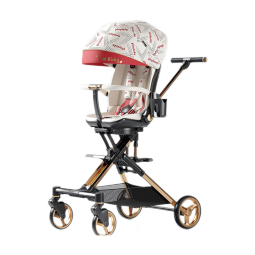 普洛可（PLAYKIDS）遛娃神器X6-4可坐可躺睡婴儿车儿童折叠高景观溜娃手推车 X6-4国潮