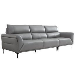 芝华仕（CHEERS）都市皮沙发意式极简大户型客厅直排大黑牛储物沙发芝华士3167灰双