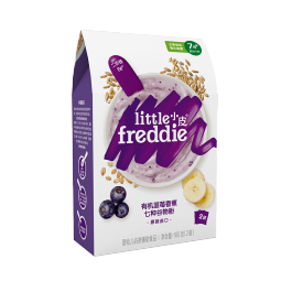 小皮（Little Freddie）有机高铁米粉蓝莓香蕉多种谷物味160g*1盒 婴幼儿辅食营养米糊