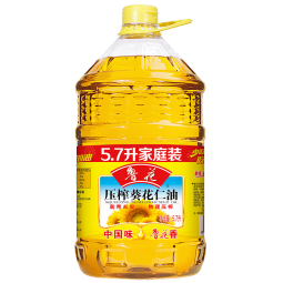 鲁花【直销】压榨葵花仁油5.7L 剥壳去皮 物理压榨