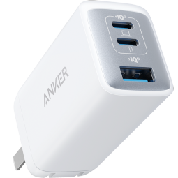 ANKER安克65W充电器氮化镓type-c快充PD45W+20W适用iPhone16proMax15华为小米苹果手机笔记本usb插头白