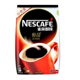 雀巢咖啡（Nescafe）速溶咖啡 醇品袋装500g 可冲277杯 无蔗糖黑咖啡粉 冲调饮品