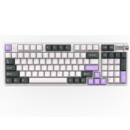 雷神（ThundeRobot）T96暮山紫 机械键盘有线游戏键盘 光学触发机械火轴RGB背光键盘 家用独立式金属旋钮无畏契约 光轴