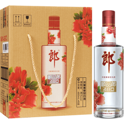 郎酒 顺品郎红顺480 45度兼香型光瓶白酒 480mL 6瓶 手提版