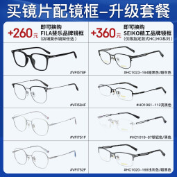 蔡司泽锐铂金膜高清近视镜片可做高度数散光配时尚眼镜框专业定制眼镜 蔡司旗下视特耐系列 两片装 配1.56非球面树脂镜片