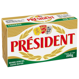 总统（President）法国进口发酵型动脂黄油 咸味 200g  烘焙原料  早餐 面包