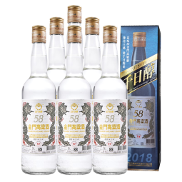 金门高粱酒 2018年千日醇  58度600ml*6瓶 整箱装 