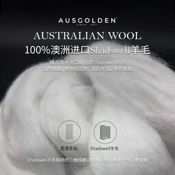AUSGOLDEN澳洲100%纯羊毛被A类抗菌防螨单双人春秋被子加厚冬被被芯四季被 冬被加厚 被芯200*230cm（适1.5/1.8米床）