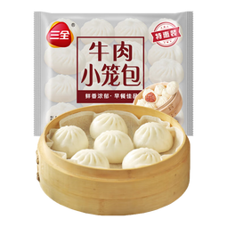三全中式早餐包点冷冻速食系列 猪肉包 奶黄包 发面牛肉小笼包400g