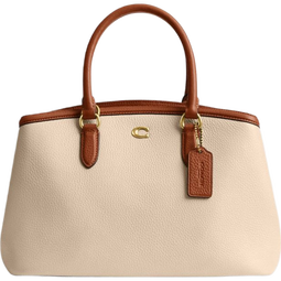 蔻驰（COACH）【七夕】女士拼色LEGACY 28号CARRYALL手袋真皮单肩斜挎夏季女包 B4/混合象牙白色
