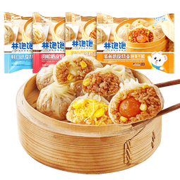 林饱饱29.8元任选4口味纸皮烧麦家庭装240g 学生上班族职场速食早餐烧卖 蛋黄纸皮烧麦1袋240g