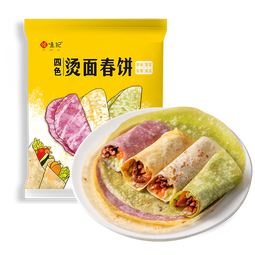 悦味纪 四色烫面春饼350g*4包 共40张 紫薯菠菜南瓜 卷饼 早餐半成品