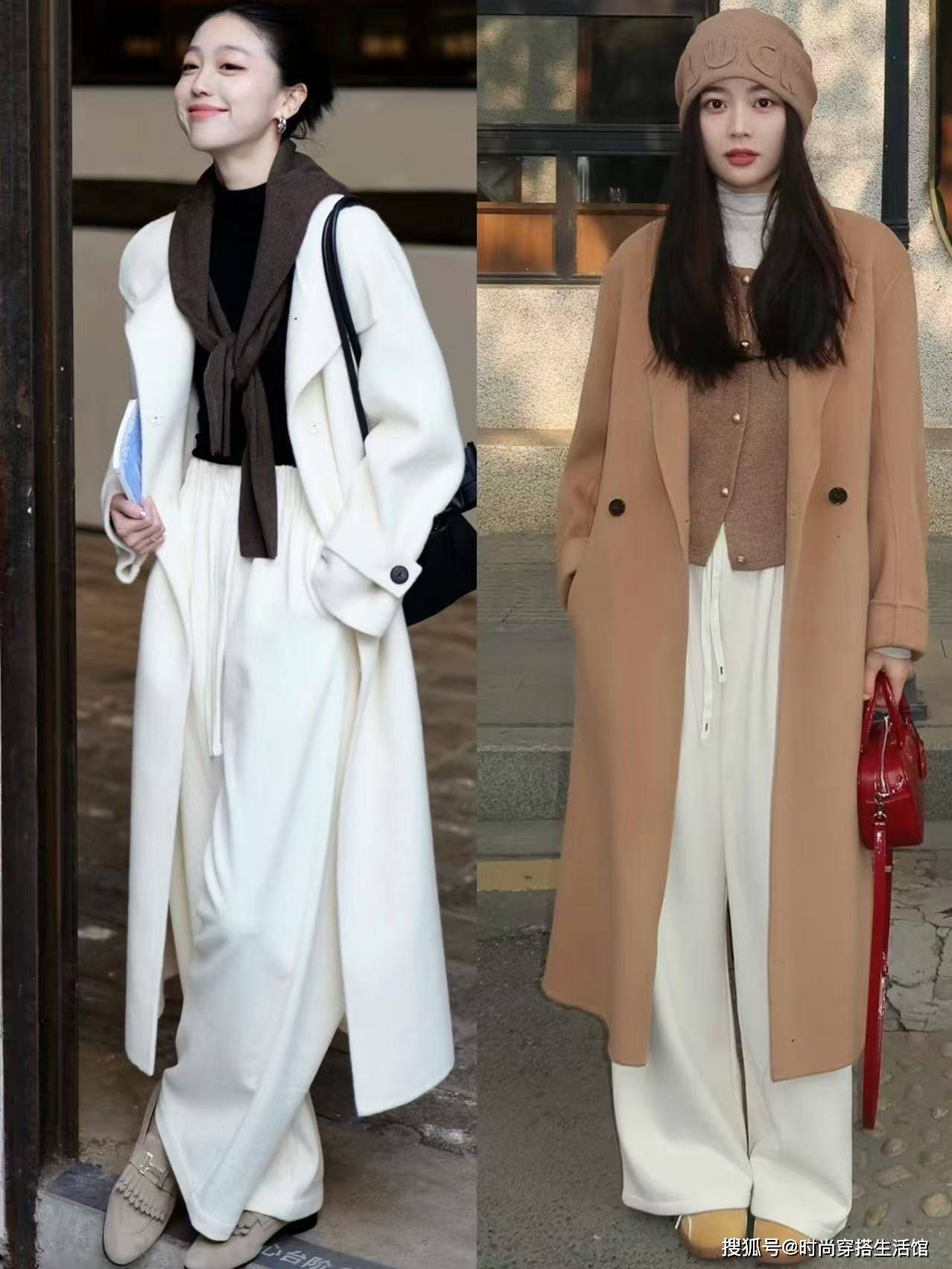 风衣+阔腿裤才是秋冬最正确的打开方式,既有温度又有风度,真美
