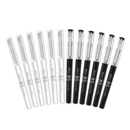 晨光(M&G)文具0.38mm黑色中性笔 速干全针管签字笔 直液式水笔 12支/盒ARP50904