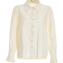 百图betu女装春季新款衬衫新中式轻国风盘扣小众衬衫女2301T19 杏色 XS